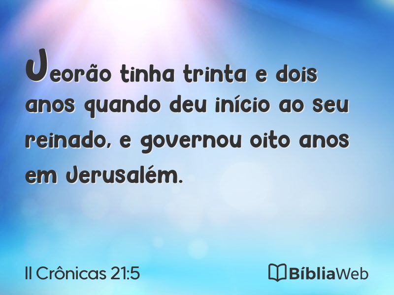 II Crônicas 21:5 em imagem para compartilhar