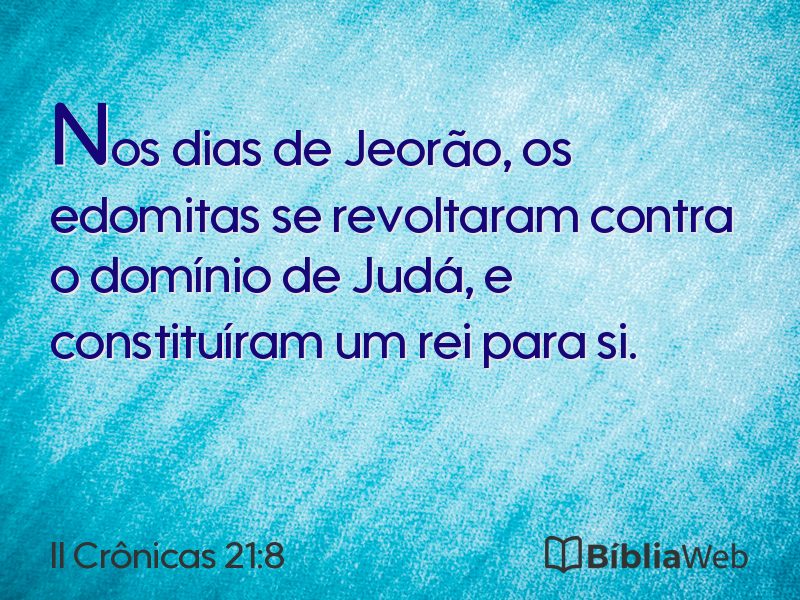 II Crônicas 21:8 em imagem para compartilhar