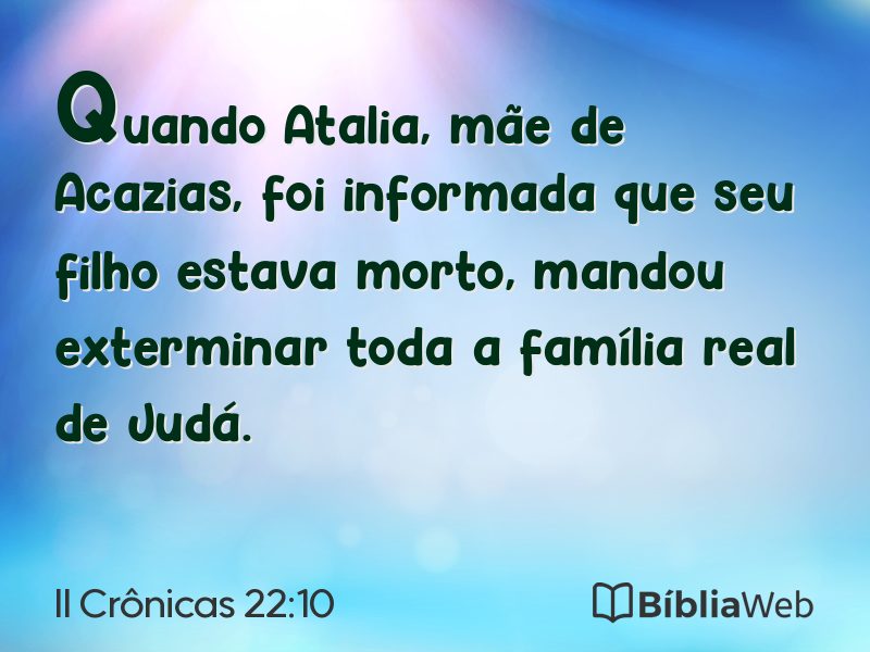 II Crônicas 22:10 em imagem para compartilhar