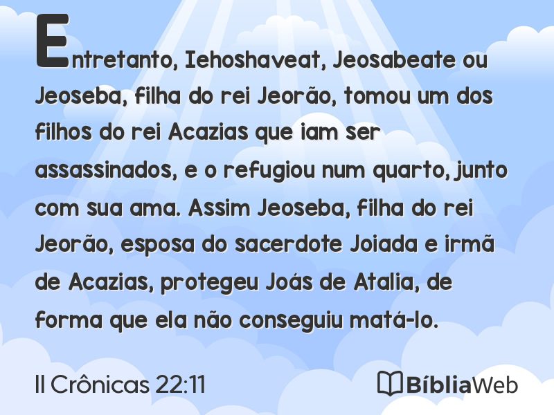 II Crônicas 22:11 em imagem para compartilhar