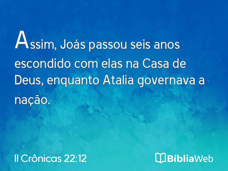 II Crônicas 22:12 em imagem para compartilhar