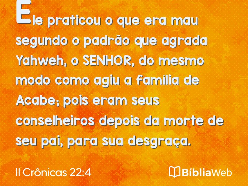 II Crônicas 22:4 em imagem para compartilhar