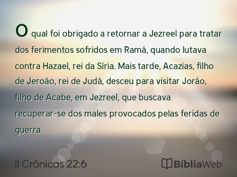II Crônicas 22:6 em imagem para compartilhar