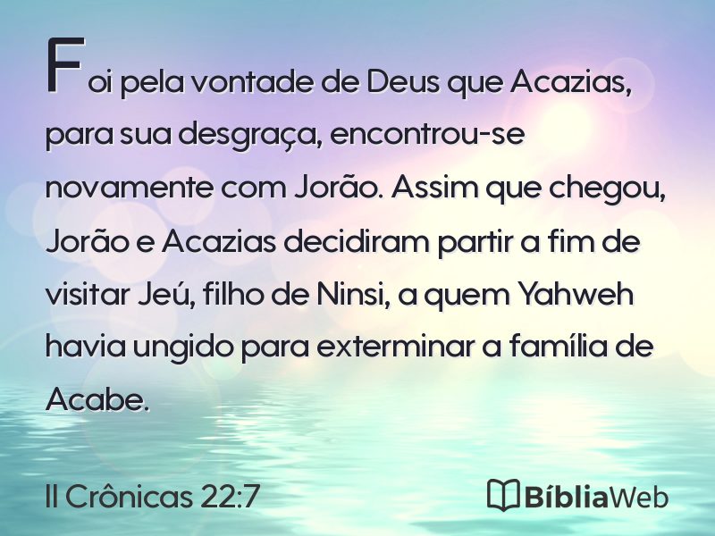 II Crônicas 22:7 em imagem para compartilhar