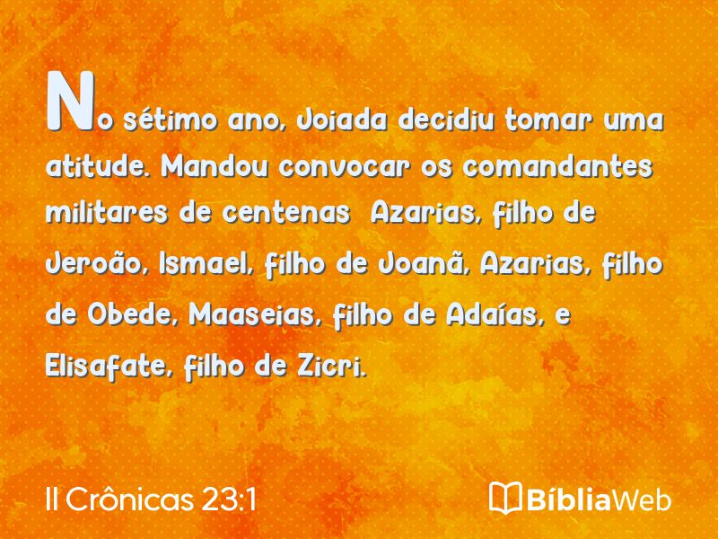 II Crônicas 23:1 em imagem para compartilhar