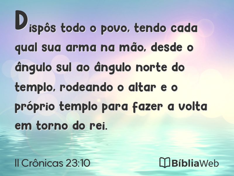 II Crônicas 23:10 em imagem para compartilhar