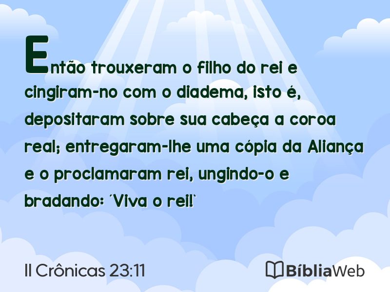 II Crônicas 23:11 em imagem para compartilhar