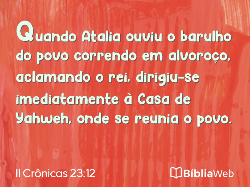 II Crônicas 23:12 em imagem para compartilhar