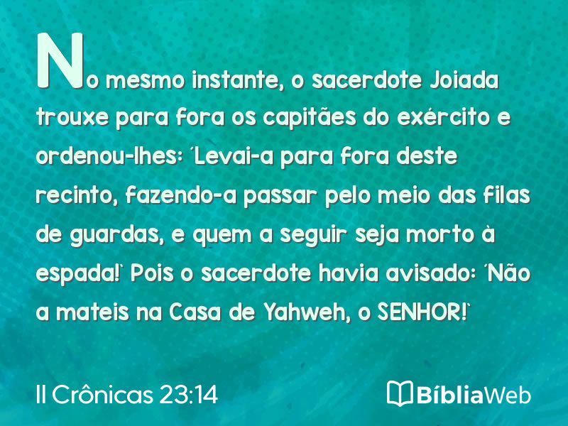 II Crônicas 23:14 em imagem para compartilhar