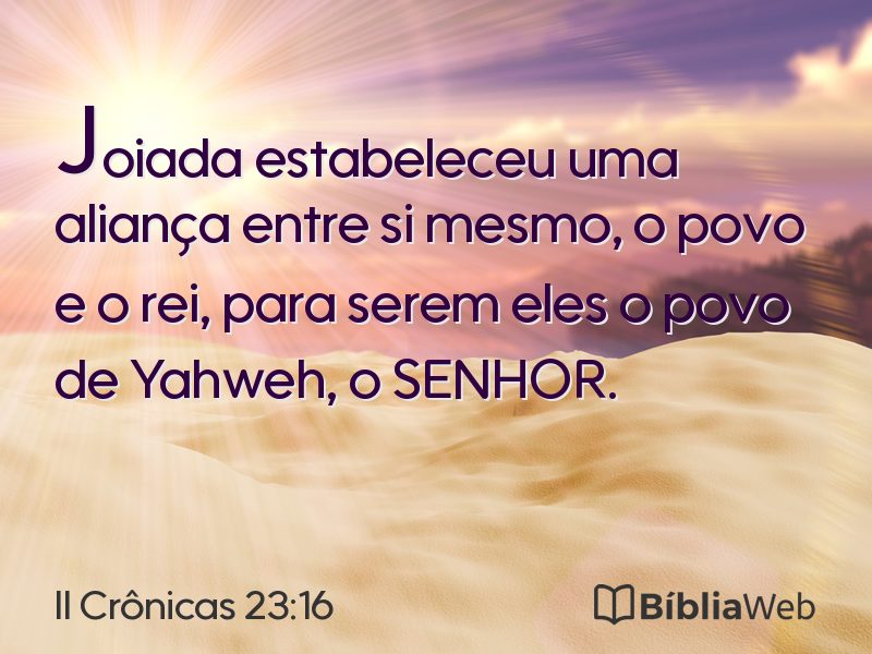 II Crônicas 23:16 em imagem para compartilhar