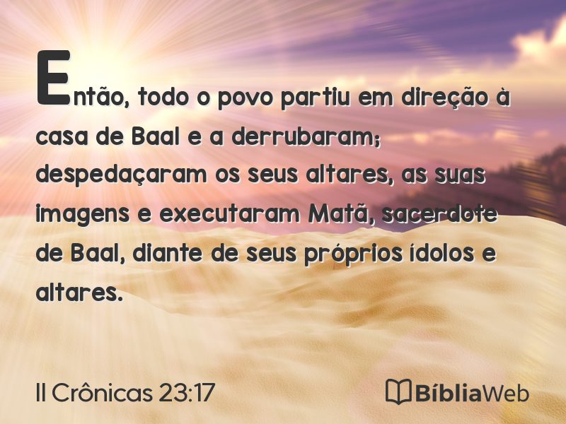 II Crônicas 23:17 em imagem para compartilhar