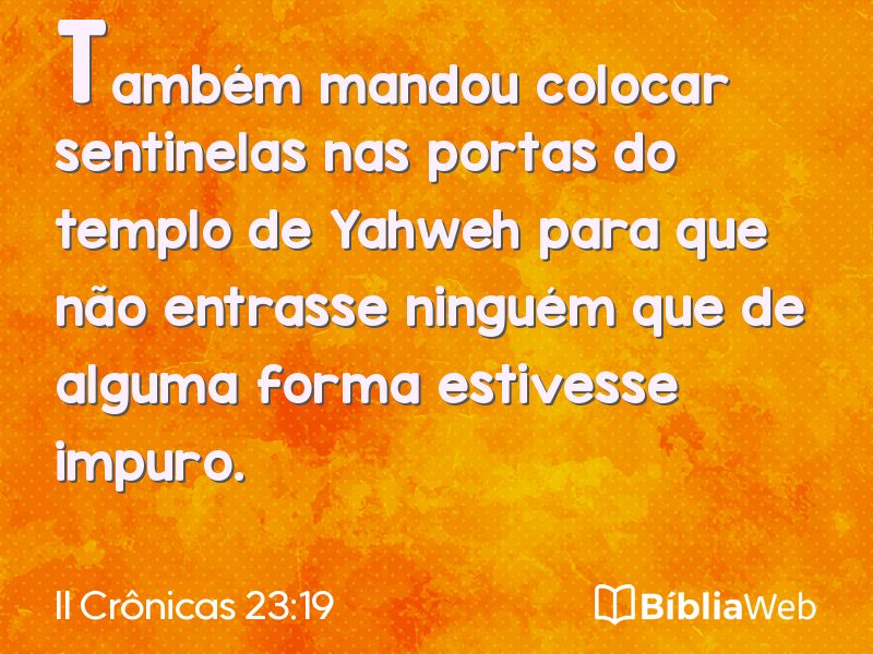 II Crônicas 23:19 em imagem para compartilhar