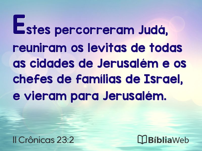 II Crônicas 23:2 em imagem para compartilhar