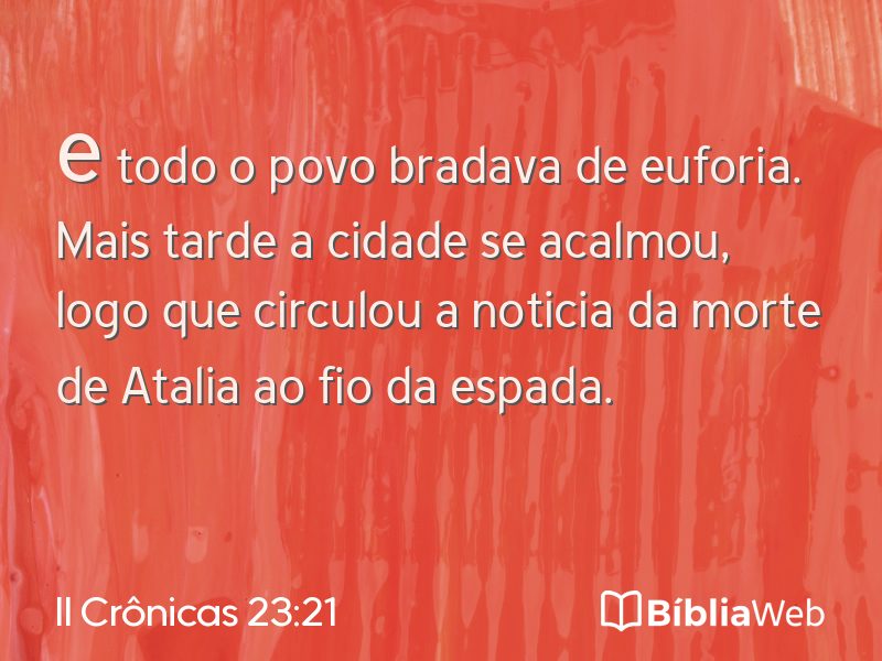 II Crônicas 23:21 em imagem para compartilhar