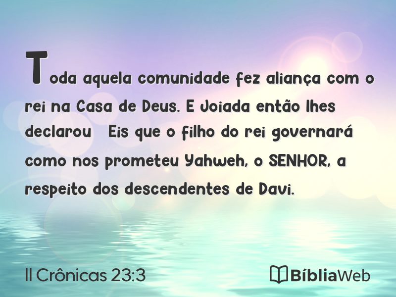 II Crônicas 23:3 em imagem para compartilhar