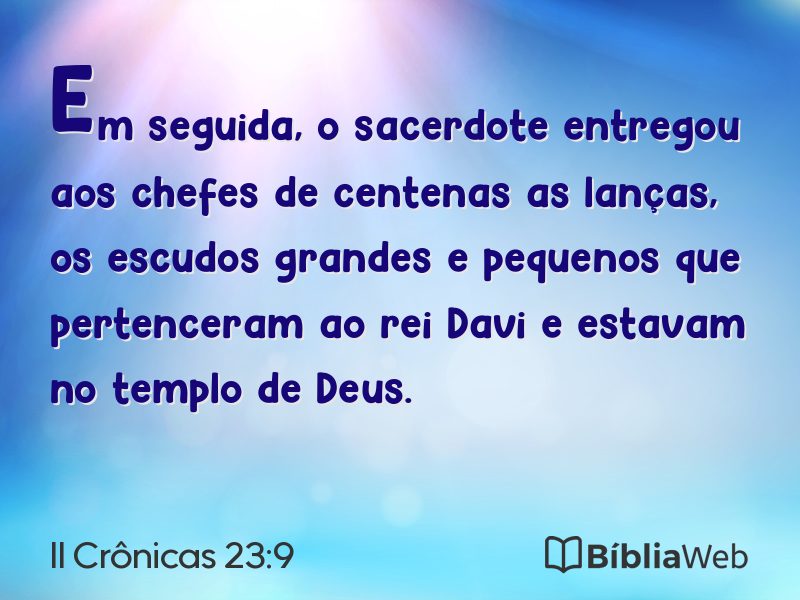 II Crônicas 23:9 em imagem para compartilhar