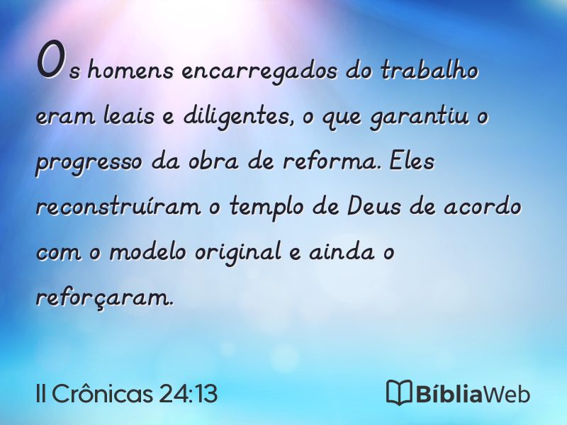 II Crônicas 24:13 em imagem para compartilhar