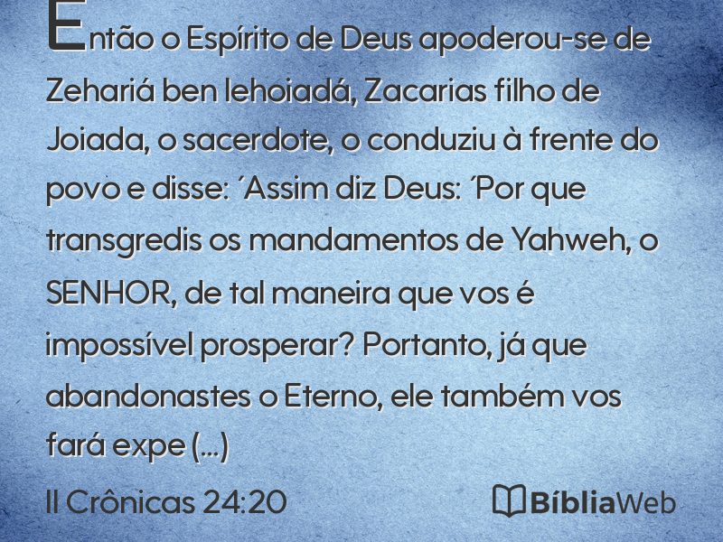 II Crônicas 24:20 em imagem para compartilhar