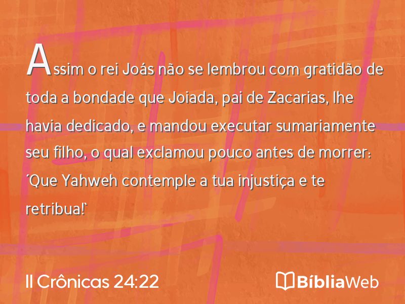 II Crônicas 24:22 em imagem para compartilhar