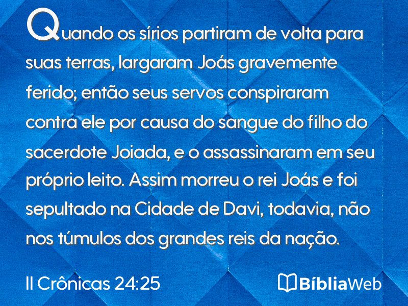 II Crônicas 24:25 em imagem para compartilhar