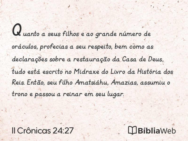 II Crônicas 24:27 em imagem para compartilhar