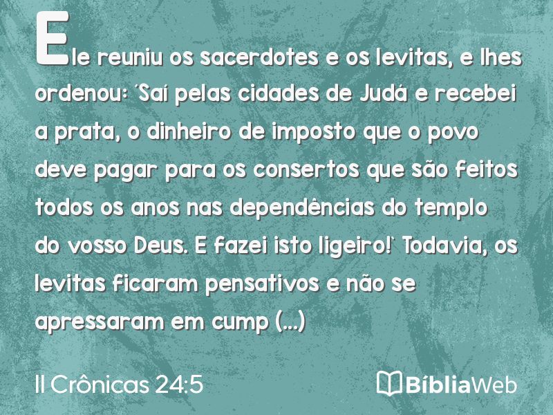 II Crônicas 24:5 em imagem para compartilhar