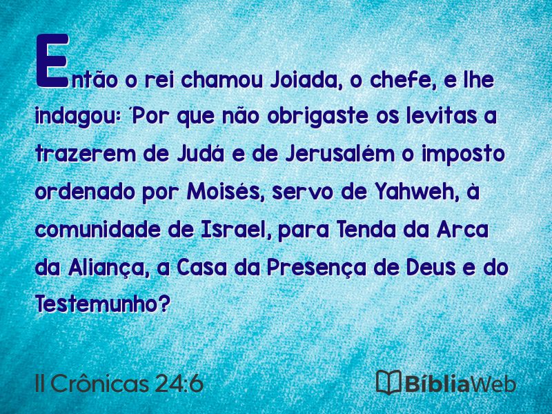 II Crônicas 24:6 em imagem para compartilhar