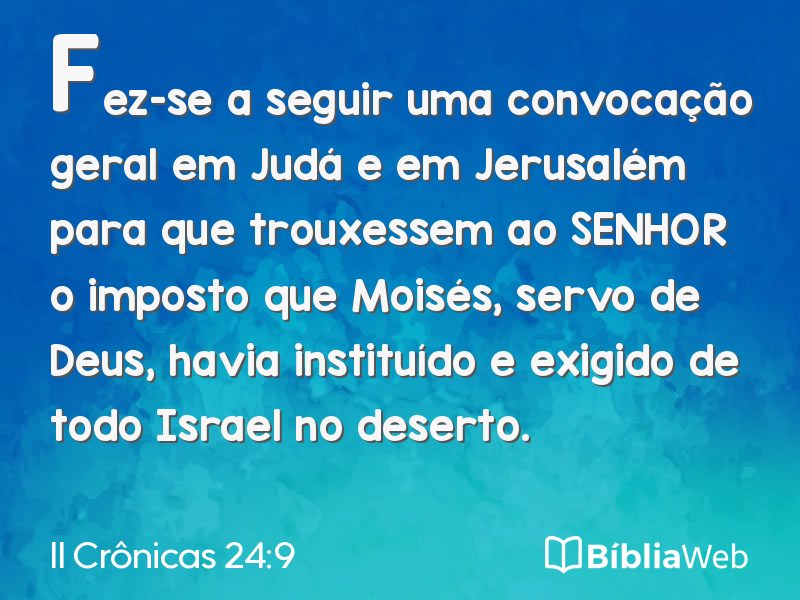 II Crônicas 24:9 em imagem para compartilhar