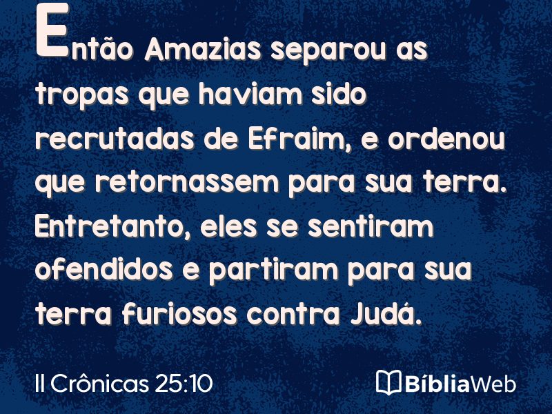II Crônicas 25:10 em imagem para compartilhar