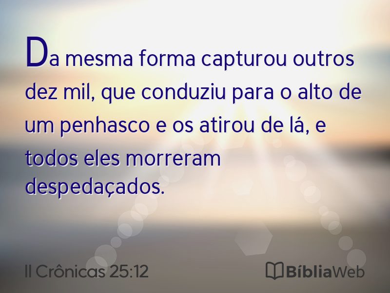 II Crônicas 25:12 em imagem para compartilhar