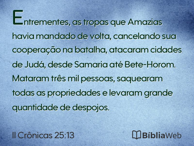 II Crônicas 25:13 em imagem para compartilhar