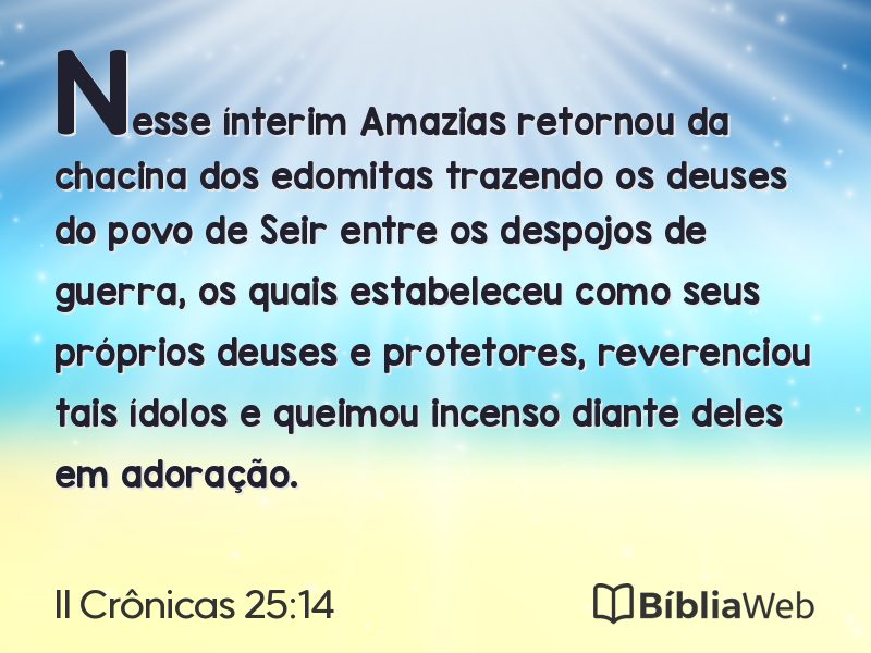 II Crônicas 25:14 em imagem para compartilhar