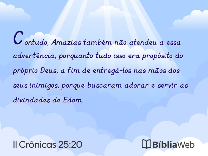 II Crônicas 25:20 em imagem para compartilhar