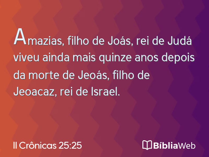 II Crônicas 25:25 em imagem para compartilhar