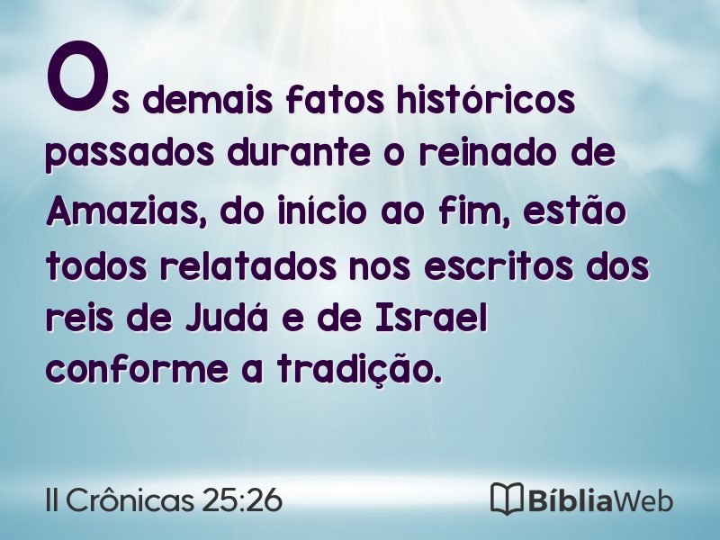 II Crônicas 25:26 em imagem para compartilhar