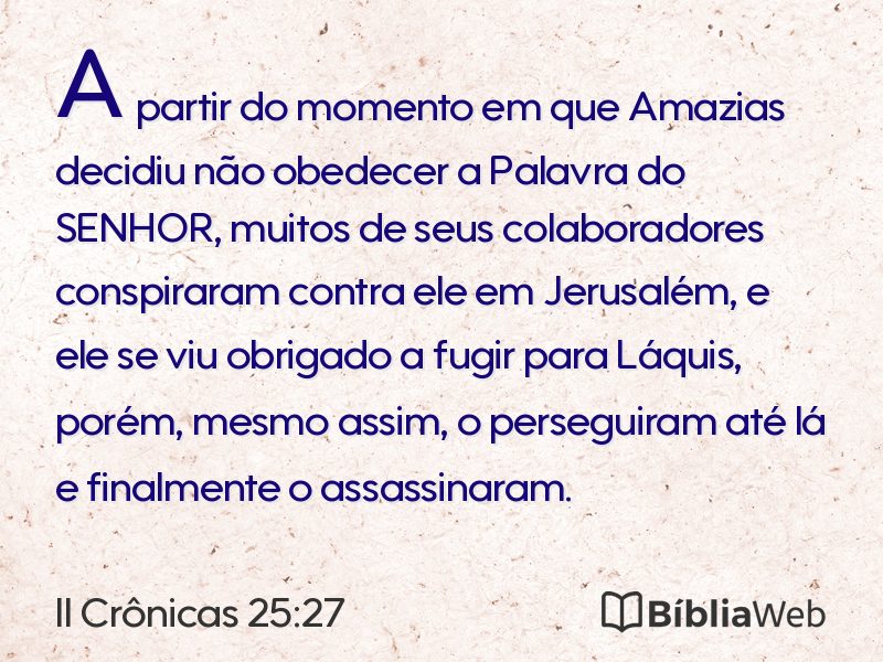 II Crônicas 25:27 em imagem para compartilhar
