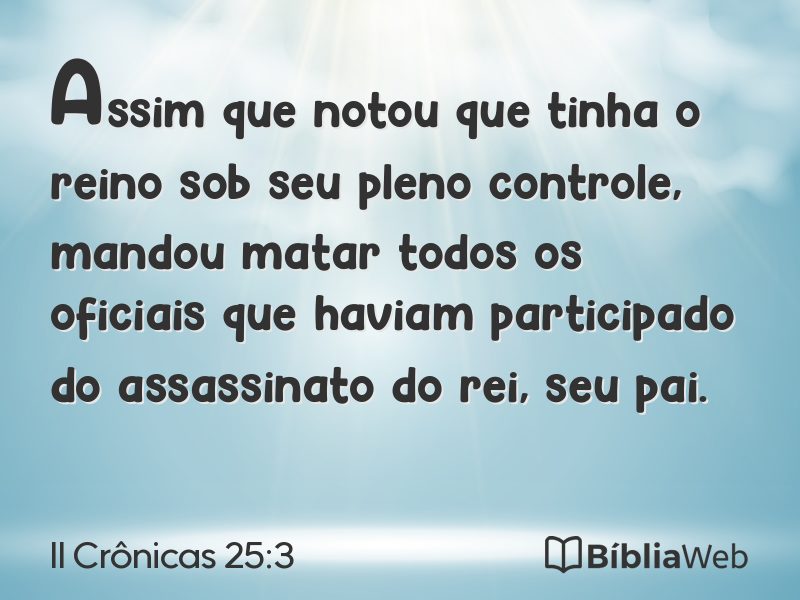 II Crônicas 25:3 em imagem para compartilhar