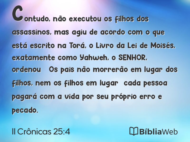 II Crônicas 25:4 em imagem para compartilhar