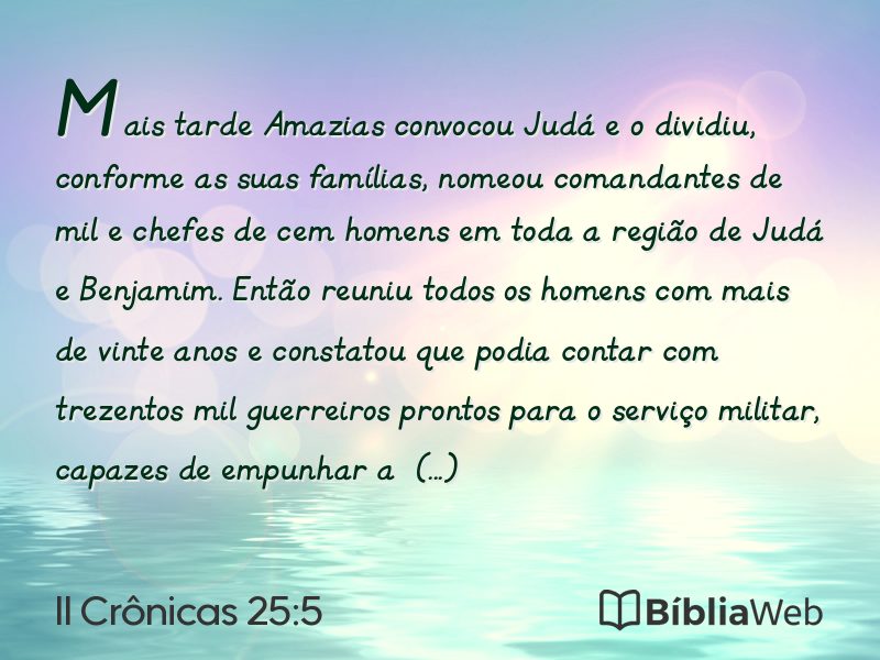II Crônicas 25:5 em imagem para compartilhar