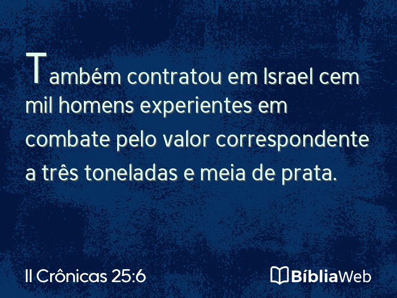 II Crônicas 25:6 em imagem para compartilhar
