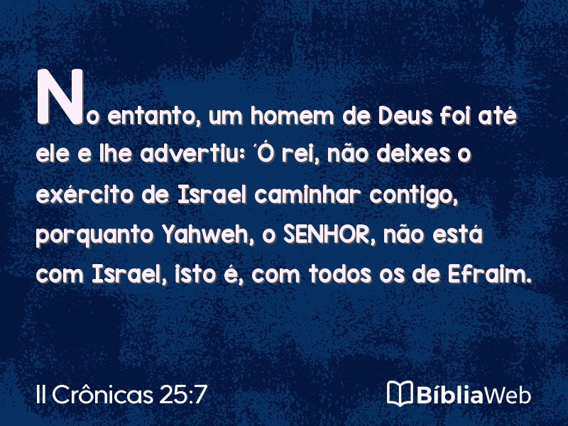 II Crônicas 25:7 em imagem para compartilhar