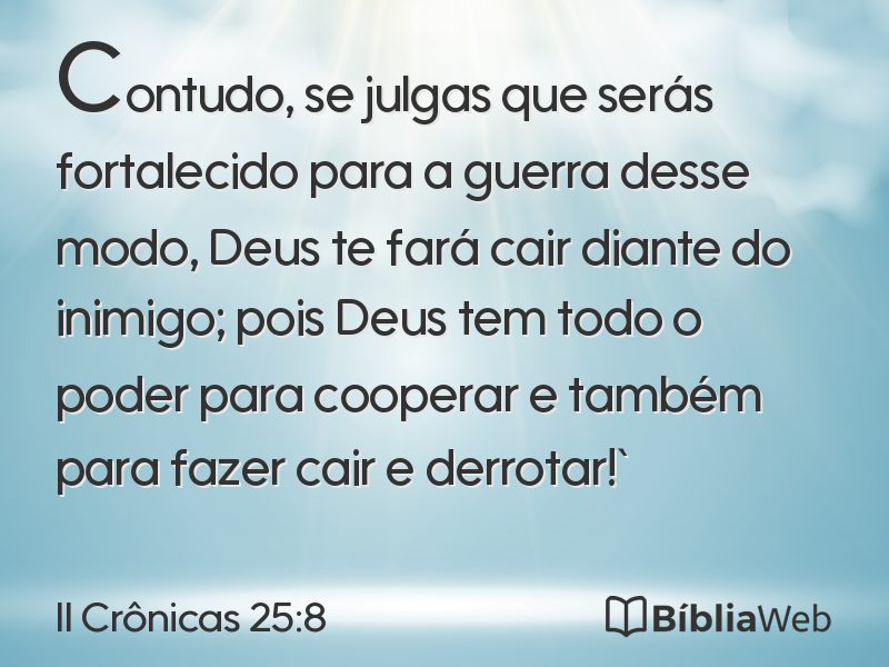 II Crônicas 25:8 em imagem para compartilhar
