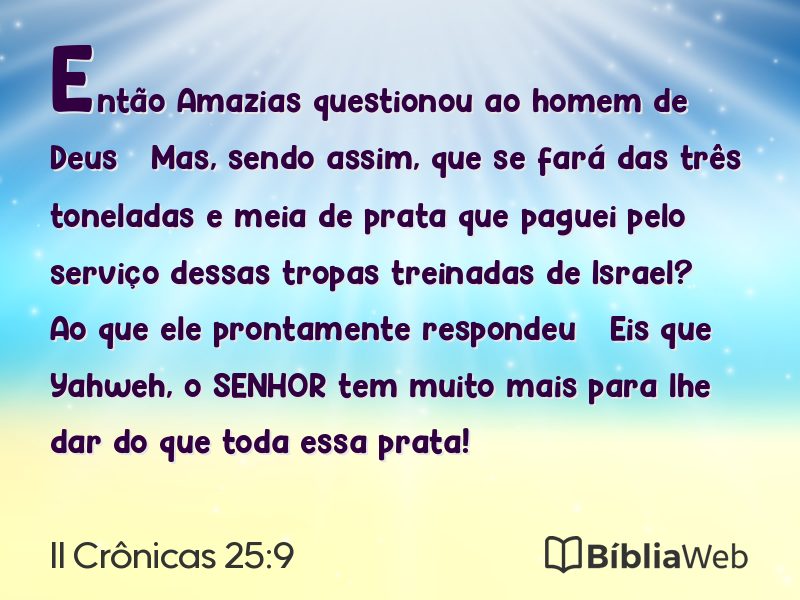 II Crônicas 25:9 em imagem para compartilhar