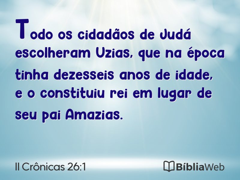 II Crônicas 26:1 em imagem para compartilhar