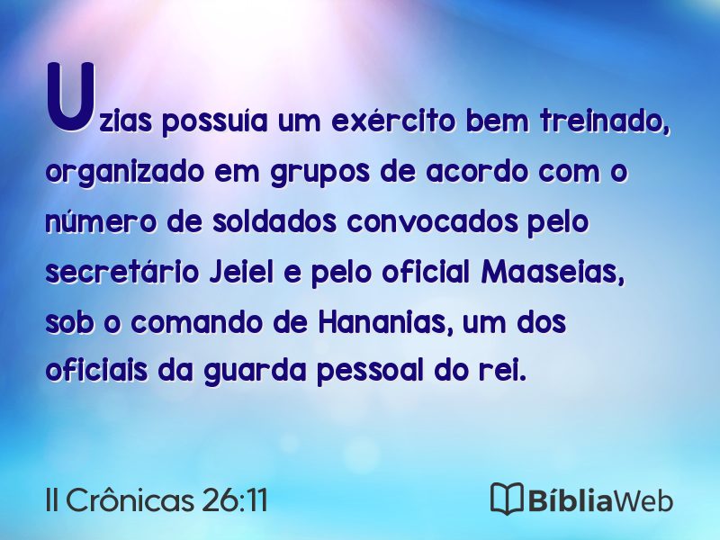 II Crônicas 26:11 em imagem para compartilhar