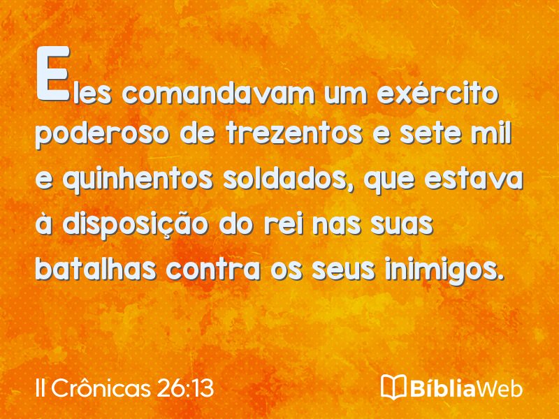 II Crônicas 26:13 em imagem para compartilhar