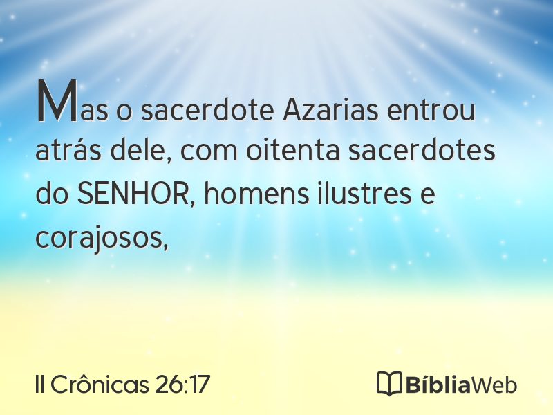 II Crônicas 26:17 em imagem para compartilhar