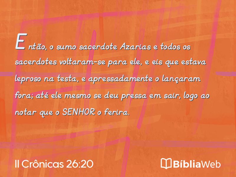 II Crônicas 26:20 em imagem para compartilhar