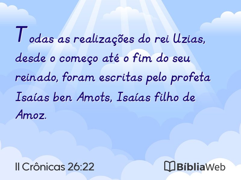 II Crônicas 26:22 em imagem para compartilhar