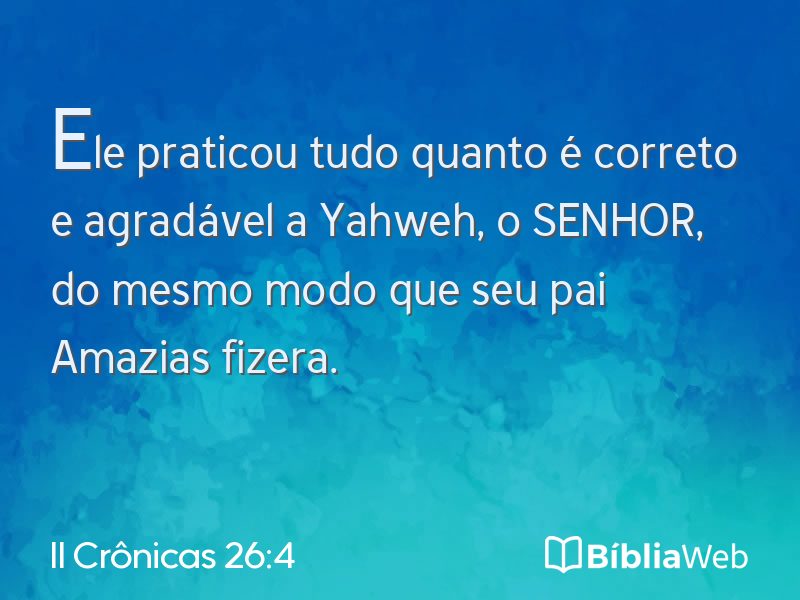 II Crônicas 26:4 em imagem para compartilhar